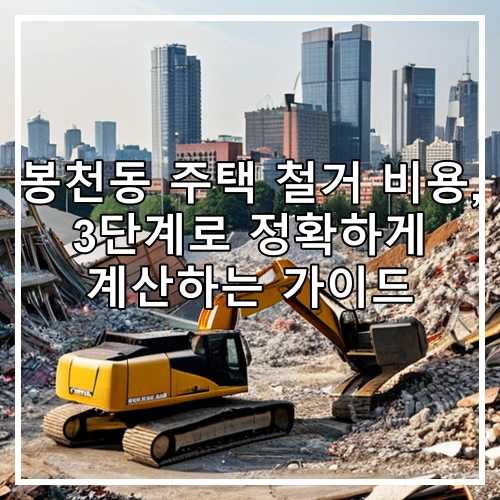 봉천동 주택 철거 비용, 3단계로 정확하게 계산하는 가이드