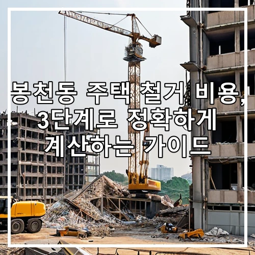 봉천동 주택 철거 비용, 3단계로 정확하게 계산하는 가이드
