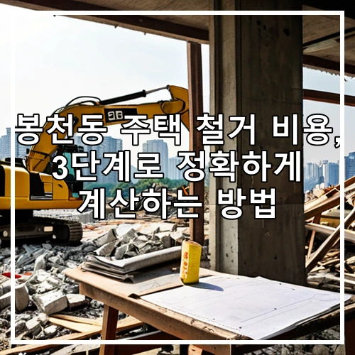 봉천동 주택 철거 비용, 3단계로 정확하게 계산하는 방법