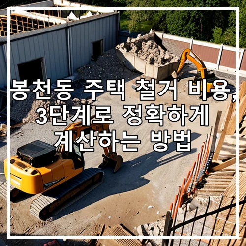 봉천동 주택 철거 비용, 3단계로 정확하게 계산하는 방법