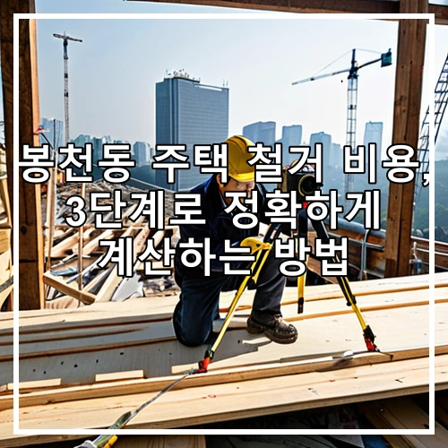 봉천동 주택 철거 비용, 3단계로 정확하게 계산하는 방법