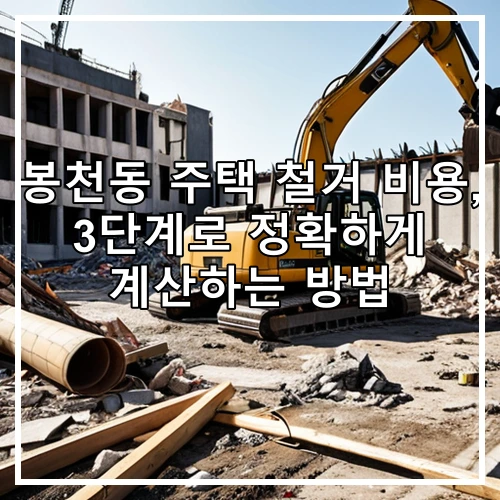 봉천동 주택 철거 비용, 3단계로 정확하게 계산하는 방법