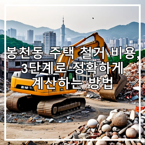 봉천동 주택 철거 비용, 3단계로 정확하게 계산하는 방법