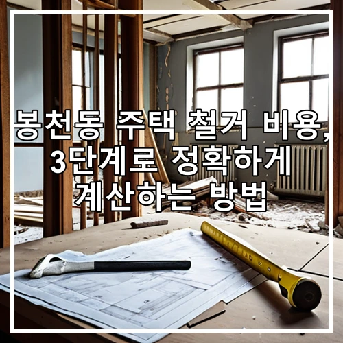 봉천동 주택 철거 비용, 3단계로 정확하게 계산하는 방법