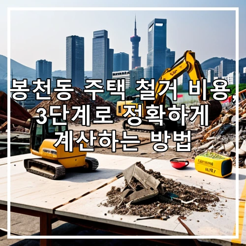 봉천동 주택 철거 비용, 3단계로 정확하게 계산하는 방법