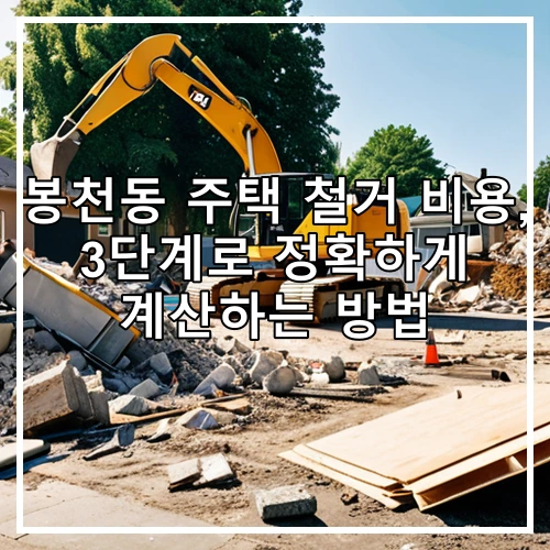 봉천동 주택 철거 비용, 3단계로 정확하게 계산하는 방법