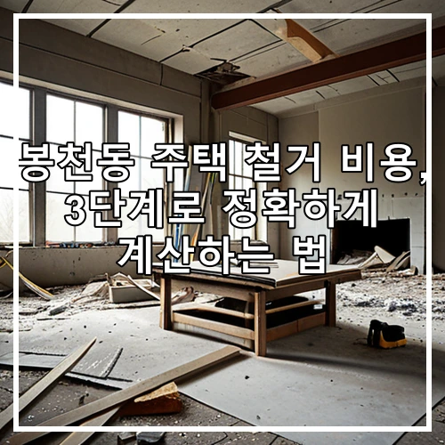봉천동 주택 철거 비용, 3단계로 정확하게 계산하는 법