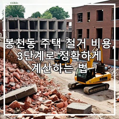 봉천동 주택 철거 비용, 3단계로 정확하게 계산하는 법
