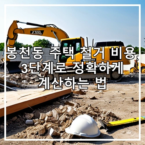 봉천동 주택 철거 비용, 3단계로 정확하게 계산하는 법