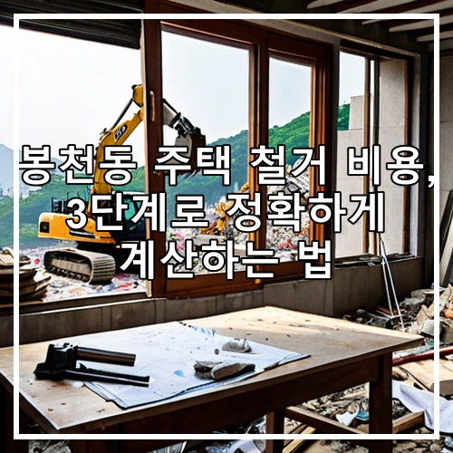 봉천동 주택 철거 비용, 3단계로 정확하게 계산하는 법