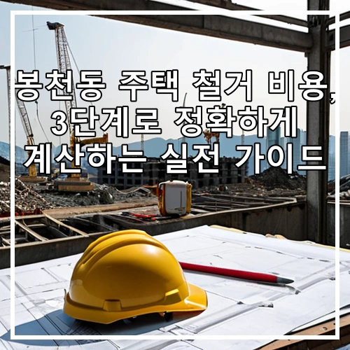 봉천동 주택 철거 비용, 3단계로 정확하게 계산하는 실전 가이드