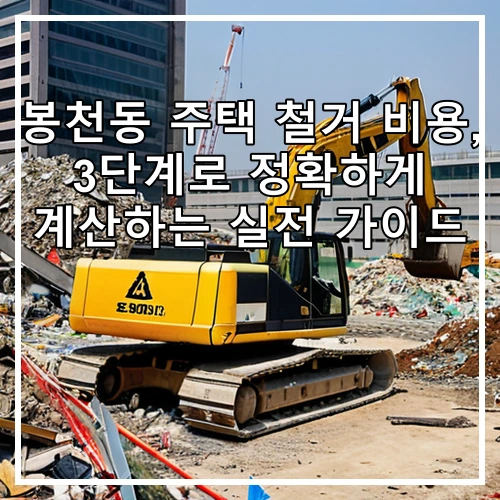 봉천동 주택 철거 비용, 3단계로 정확하게 계산하는 실전 가이드