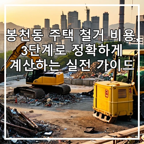 봉천동 주택 철거 비용, 3단계로 정확하게 계산하는 실전 가이드