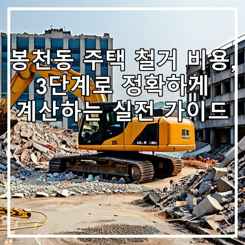 봉천동 주택 철거 비용, 3단계로 정확하게 계산하는 실전 가이드