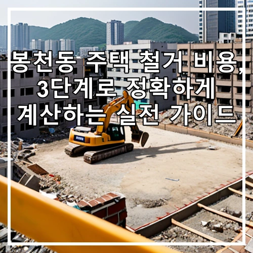 봉천동 주택 철거 비용, 3단계로 정확하게 계산하는 실전 가이드