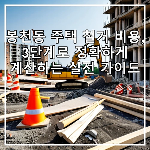 봉천동 주택 철거 비용, 3단계로 정확하게 계산하는 실전 가이드