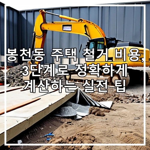 봉천동 주택 철거 비용, 3단계로 정확하게 계산하는 실전 팁