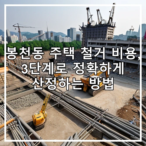 봉천동 주택 철거 비용, 3단계로 정확하게 산정하는 방법