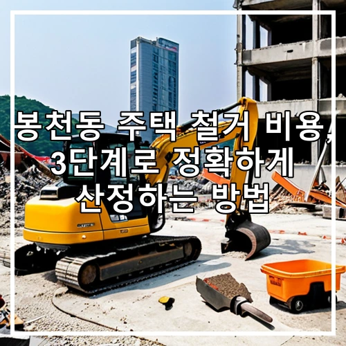 봉천동 주택 철거 비용, 3단계로 정확하게 산정하는 방법