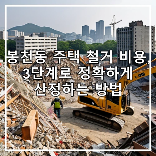 봉천동 주택 철거 비용, 3단계로 정확하게 산정하는 방법