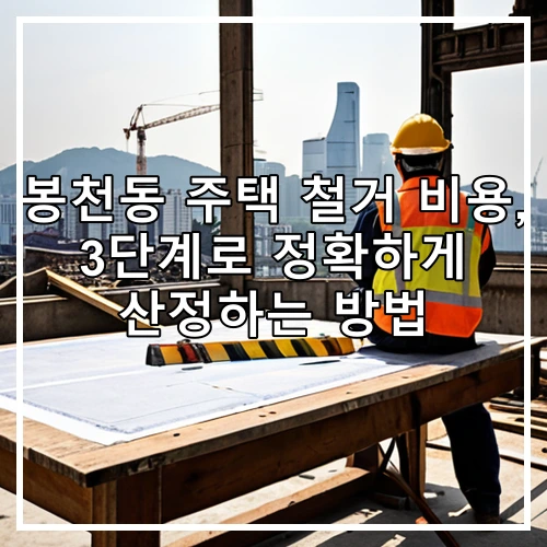 봉천동 주택 철거 비용, 3단계로 정확하게 산정하는 방법