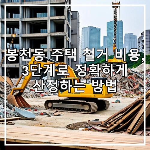 봉천동 주택 철거 비용, 3단계로 정확하게 산정하는 방법
