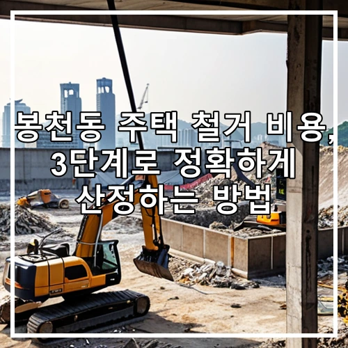 봉천동 주택 철거 비용, 3단계로 정확하게 산정하는 방법