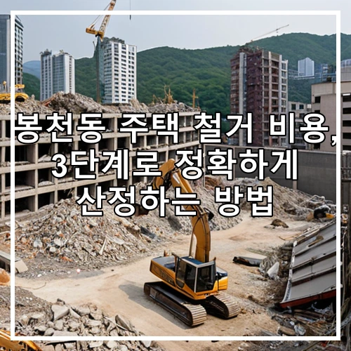 봉천동 주택 철거 비용, 3단계로 정확하게 산정하는 방법