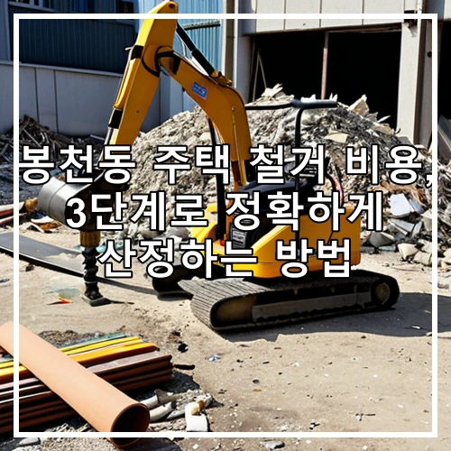 봉천동 주택 철거 비용, 3단계로 정확하게 산정하는 방법