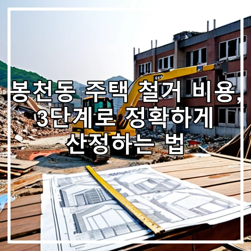 봉천동 주택 철거 비용, 3단계로 정확하게 산정하는 법