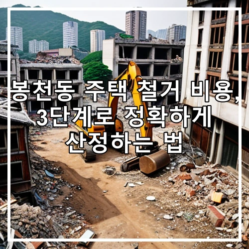 봉천동 주택 철거 비용, 3단계로 정확하게 산정하는 법