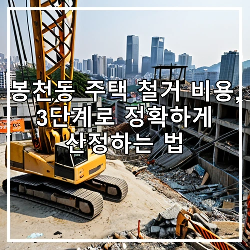 봉천동 주택 철거 비용, 3단계로 정확하게 산정하는 법