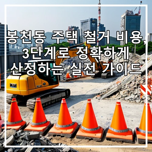 봉천동 주택 철거 비용, 3단계로 정확하게 산정하는 실전 가이드