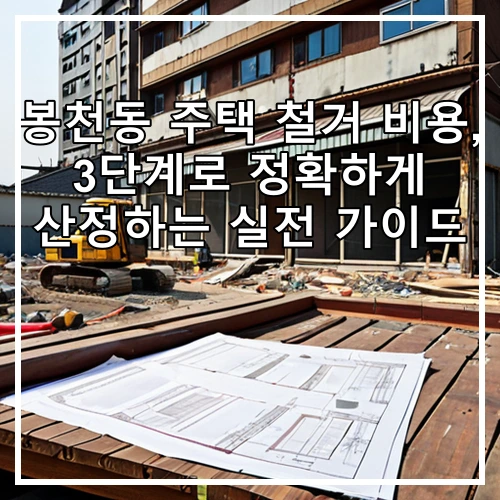 봉천동 주택 철거 비용, 3단계로 정확하게 산정하는 실전 가이드