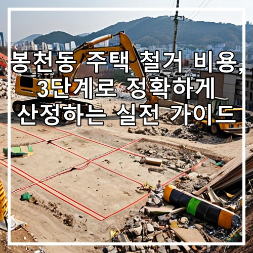 봉천동 주택 철거 비용, 3단계로 정확하게 산정하는 실전 가이드