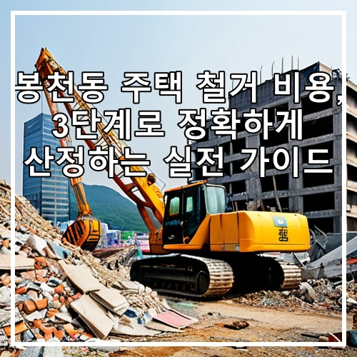 봉천동 주택 철거 비용, 3단계로 정확하게 산정하는 실전 가이드