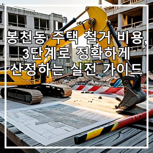 봉천동 주택 철거 비용, 3단계로 정확하게 산정하는 실전 가이드
