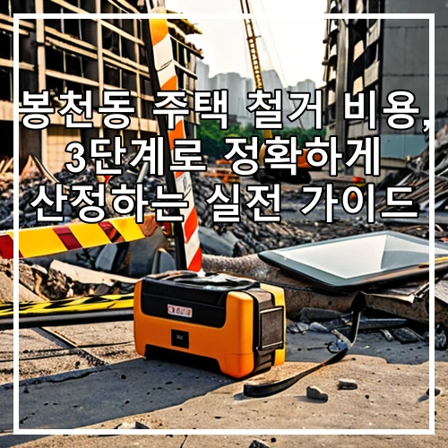 봉천동 주택 철거 비용, 3단계로 정확하게 산정하는 실전 가이드
