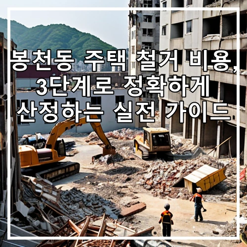 봉천동 주택 철거 비용, 3단계로 정확하게 산정하는 실전 가이드