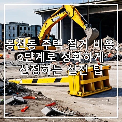 봉천동 주택 철거 비용, 3단계로 정확하게 산정하는 실전 팁