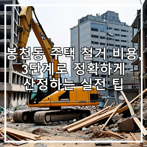 봉천동 주택 철거 비용, 3단계로 정확하게 산정하는 실전 팁