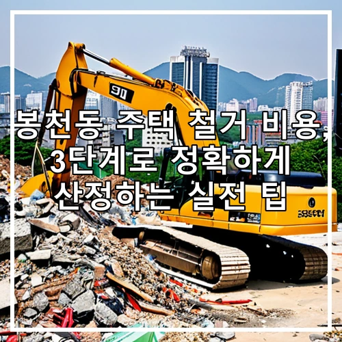 봉천동 주택 철거 비용, 3단계로 정확하게 산정하는 실전 팁