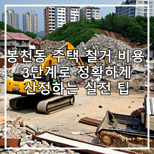 봉천동 주택 철거 비용, 3단계로 정확하게 산정하는 실전 팁