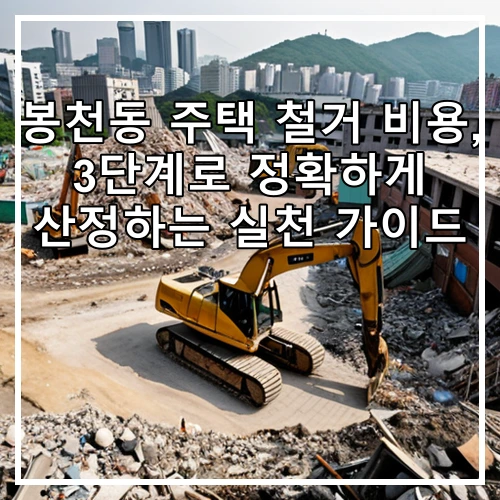 봉천동 주택 철거 비용, 3단계로 정확하게 산정하는 실천 가이드