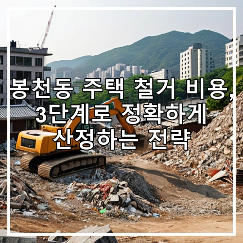 봉천동 주택 철거 비용, 3단계로 정확하게 산정하는 전략