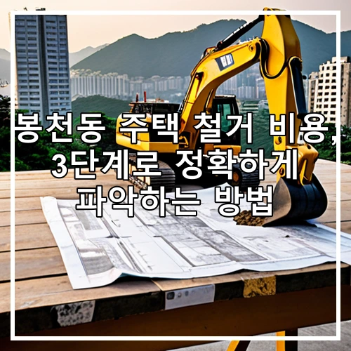 봉천동 주택 철거 비용, 3단계로 정확하게 파악하는 방법