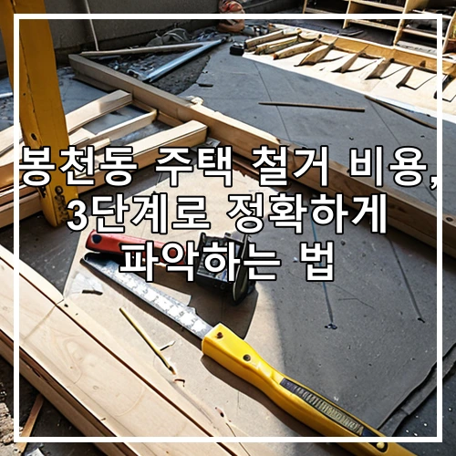봉천동 주택 철거 비용, 3단계로 정확하게 파악하는 법