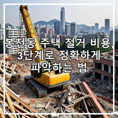 봉천동 주택 철거 비용, 3단계로 정확하게 파악하는 법