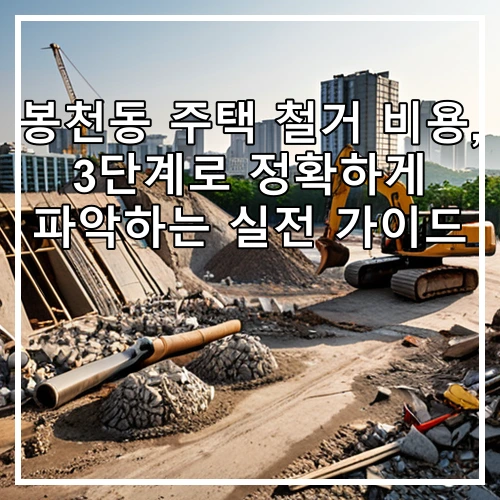 봉천동 주택 철거 비용, 3단계로 정확하게 파악하는 실전 가이드