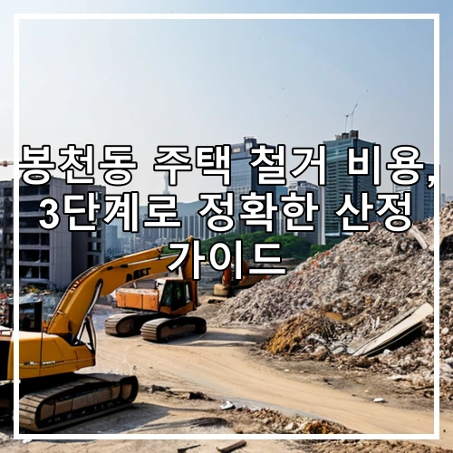 봉천동 주택 철거 비용, 3단계로 정확한 산정 가이드